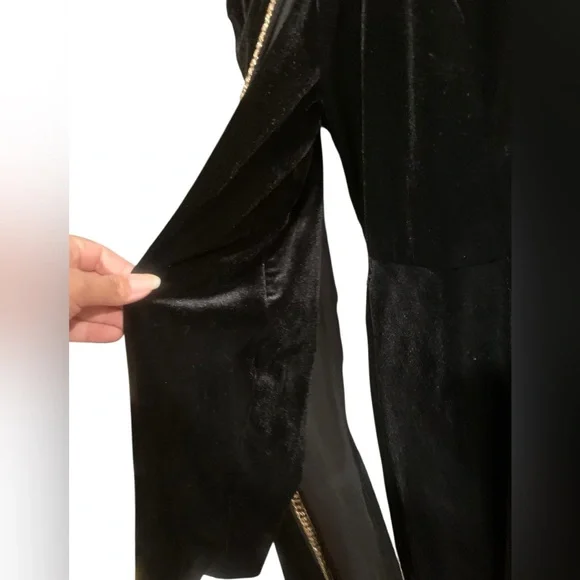 Vintage 90’s Donna Vina Couture black velvet boatneck midi dress size 16 - Picture 4 of 9